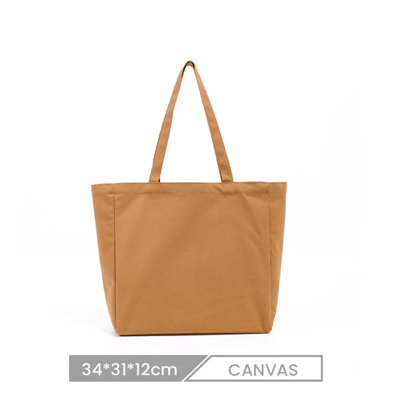 34*31*12cm Custom Blank Handheld Canvas Reusable Shopping Bag